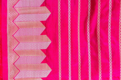 Rani Pink Katan Silk Handwoven Banaras Saree