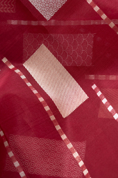 Brown Organza Handwoven Banaras Saree