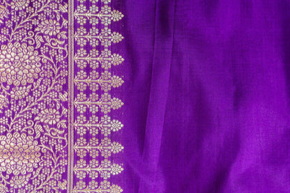 Purple Katan Silk Handwoven Banaras Saree