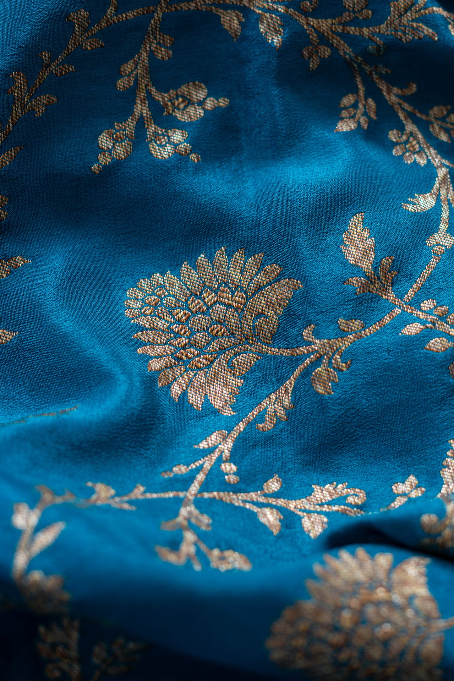 German Blue Banarasee Handwoven Saree