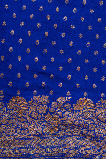 White Banarasee Handwoven Saree