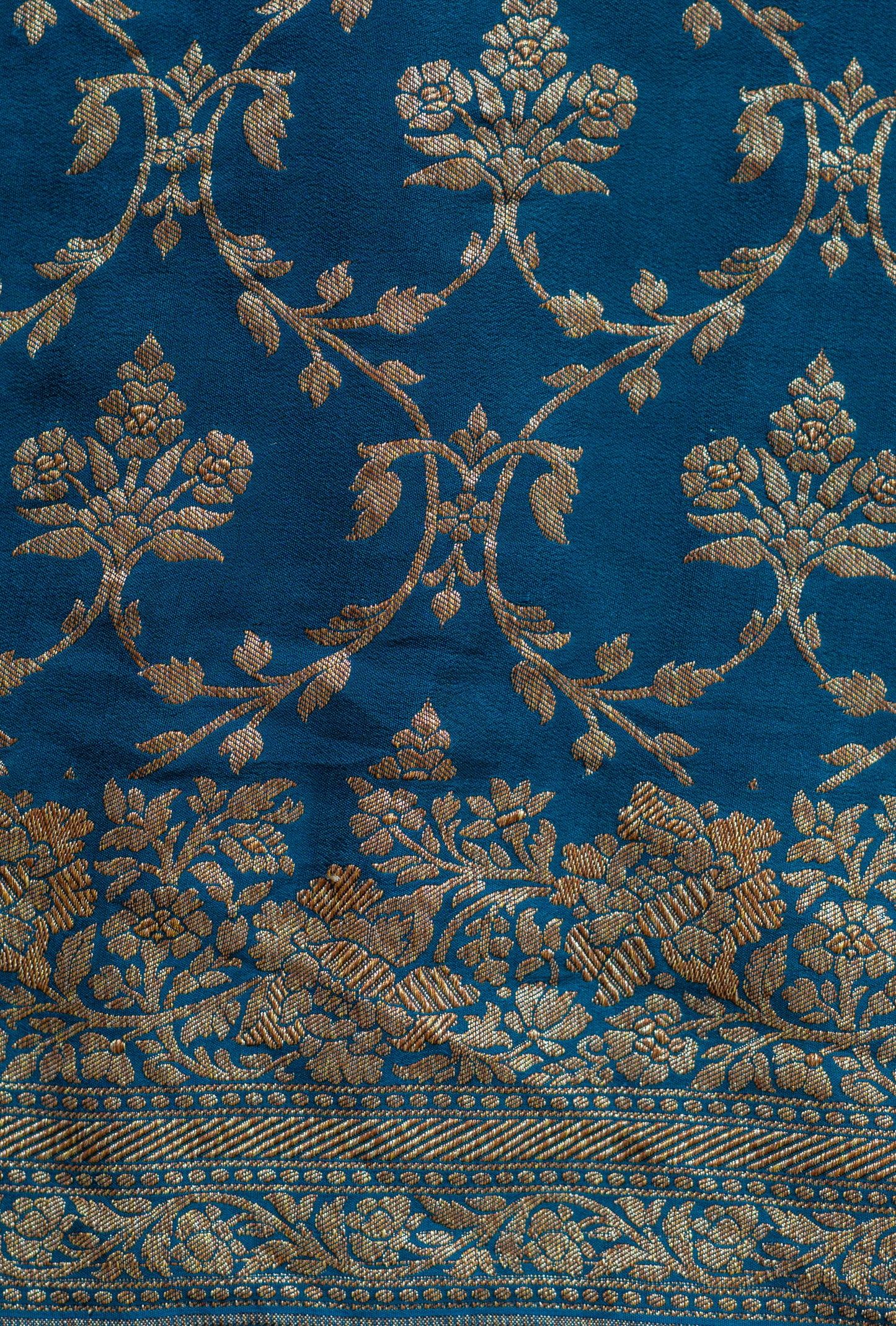 German Blue Banarasee Handwoven Saree