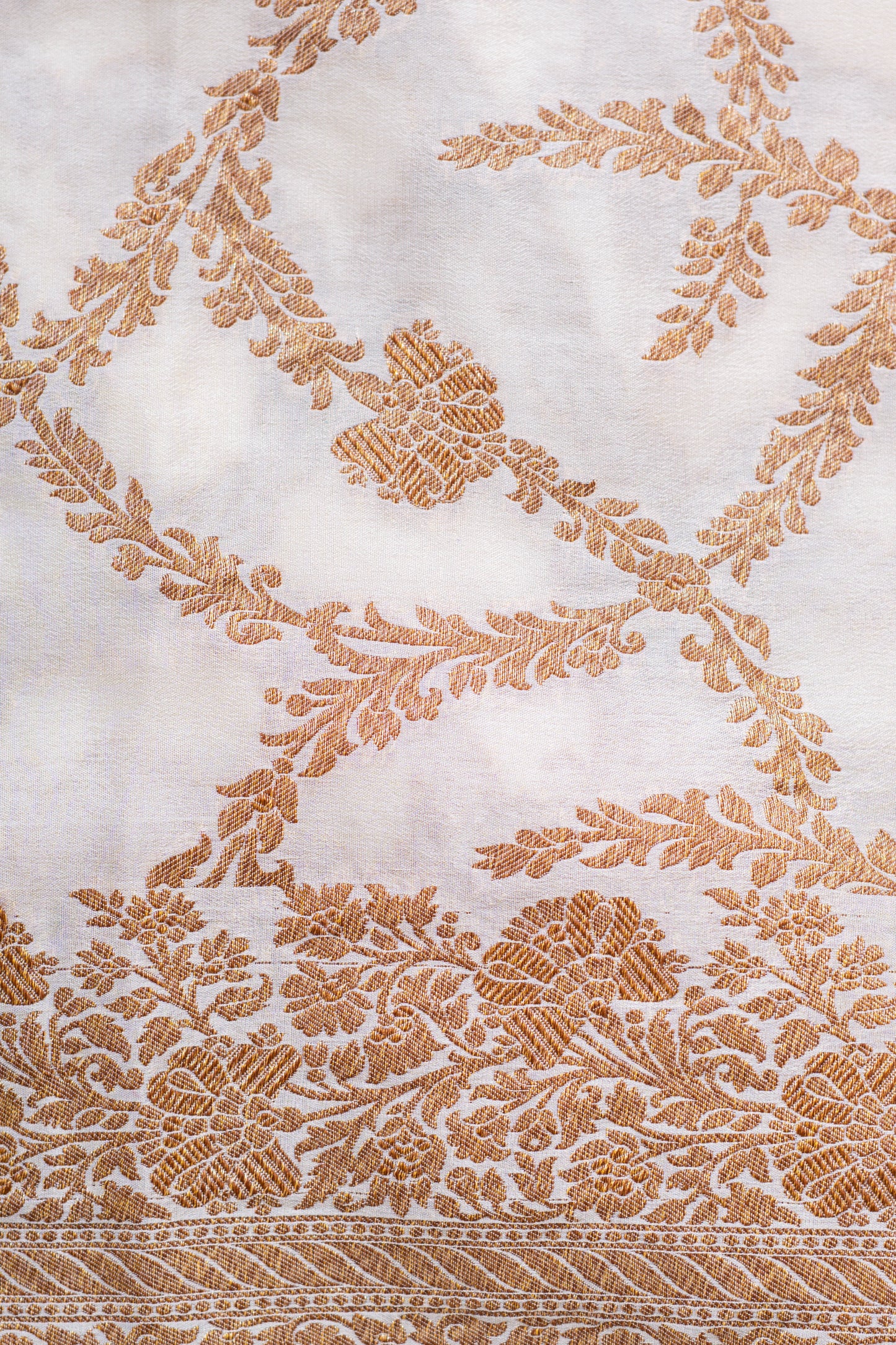 Off White Banarasee Handwoven Saree