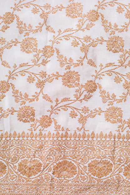 Off White Banarasee Handwoven Saree