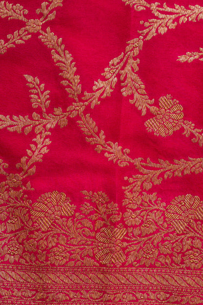 Red Banarasee Handwoven Saree