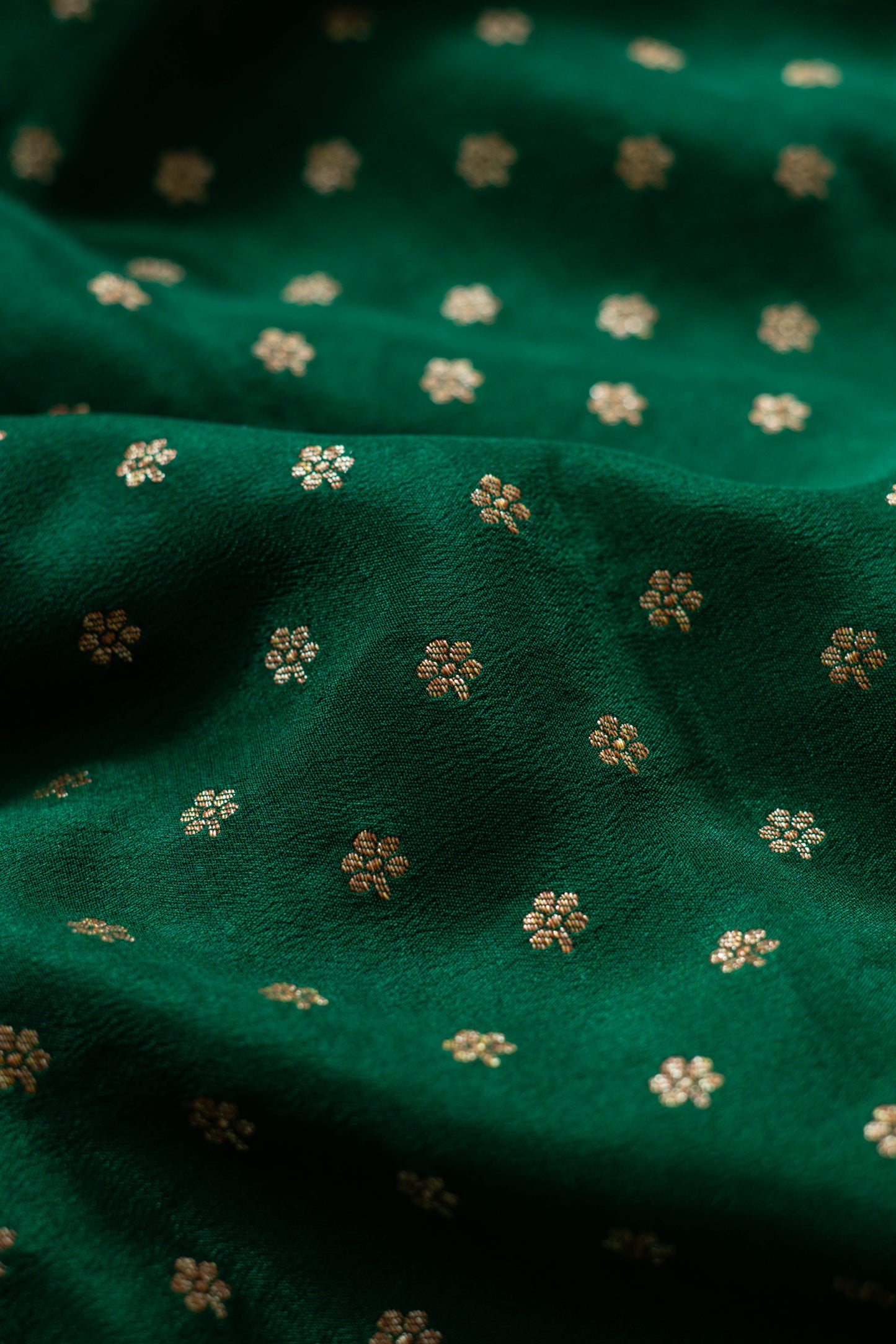 Bottle Green Banarasee Handwoven Saree