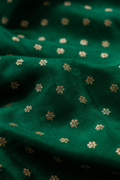 Bottle Green Banarasee Handwoven Saree