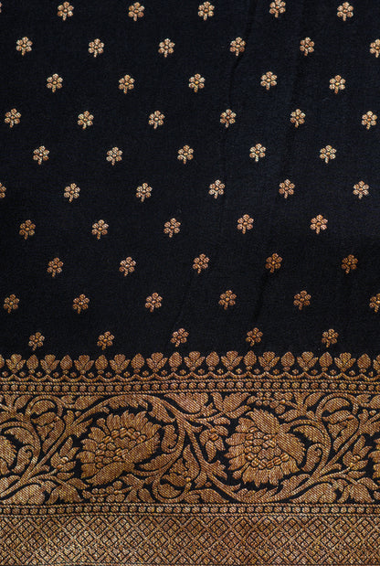 Black Banarasee Handwoven Saree