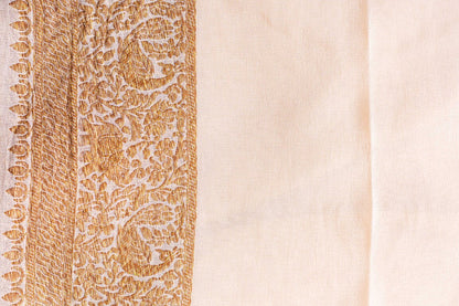 White Khaddi Georgette Handwoven Banaras Saree