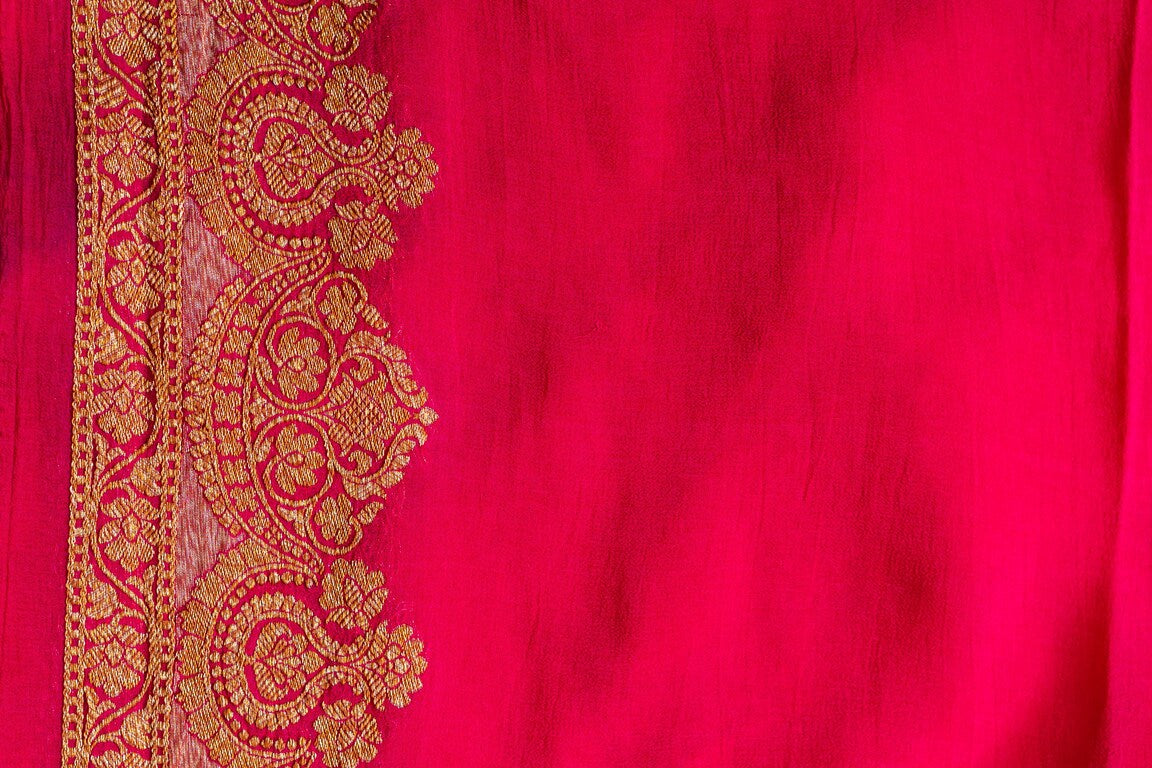 Midnight Blue Khaddi Georgette Handwoven Banaras Saree