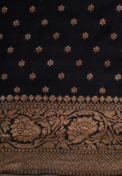 Black Banarasee Handwoven Saree