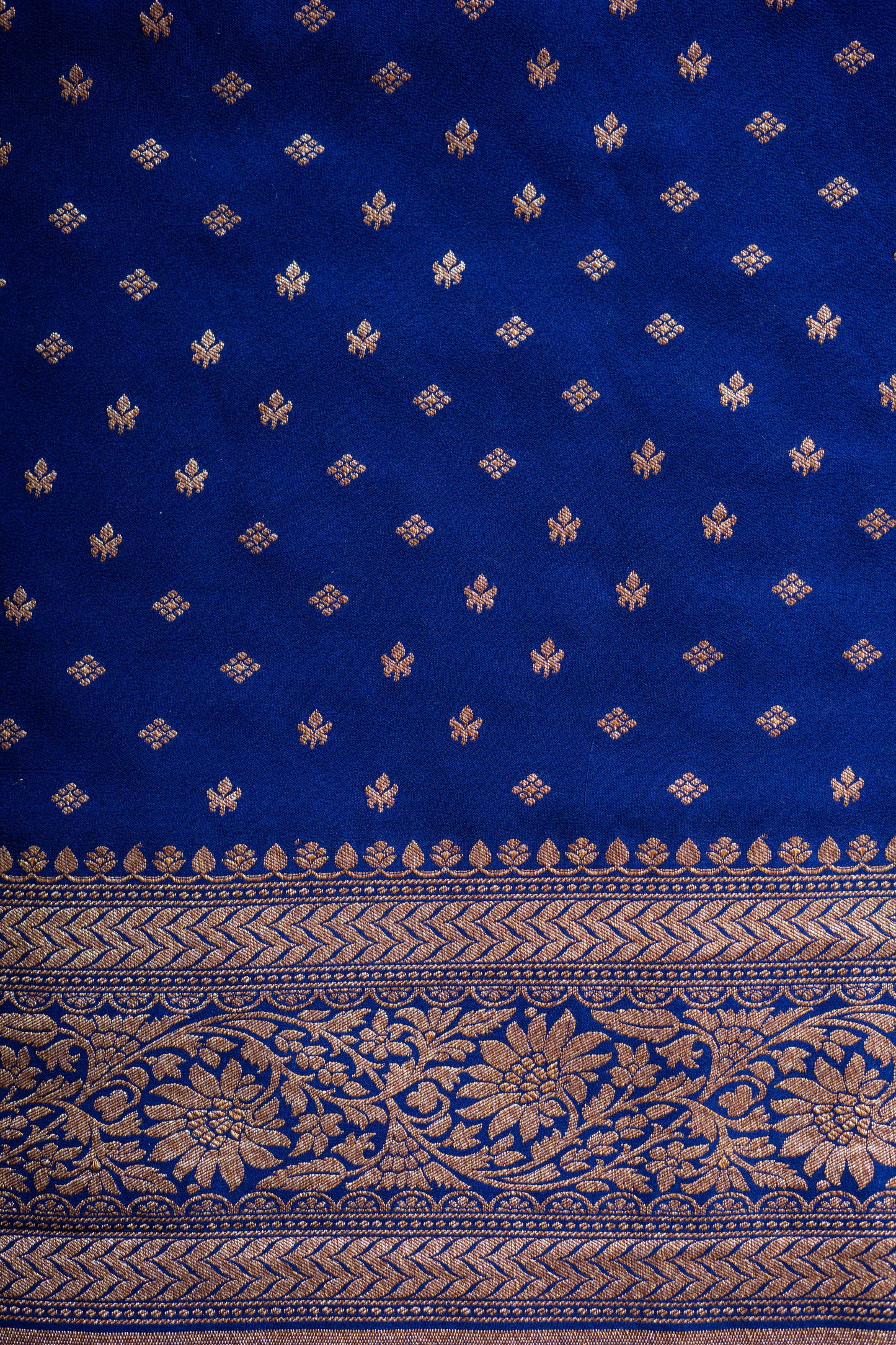 Navy Blue Banarasee Handwoven Saree