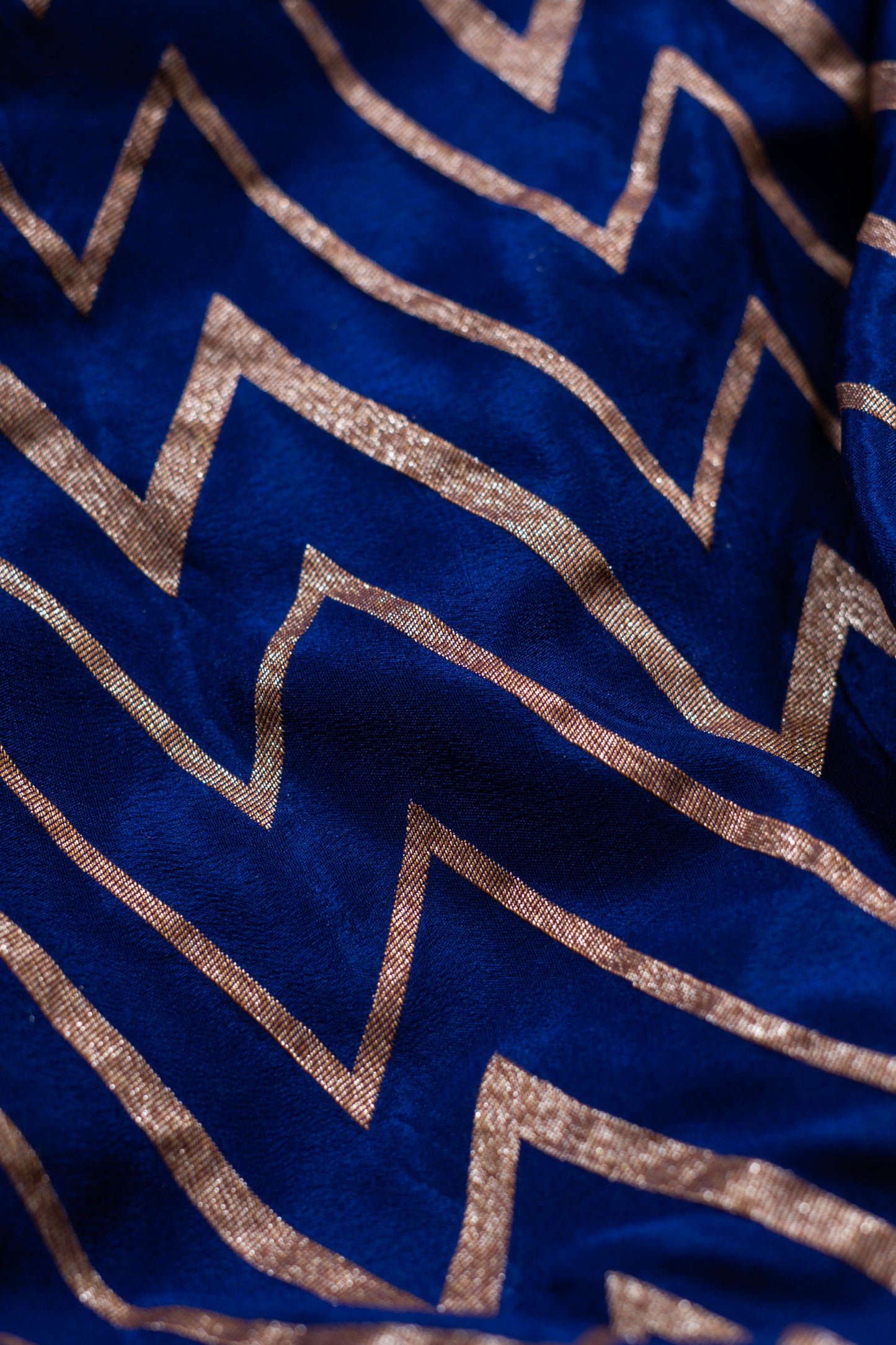 Navy Blue Banarasee Handwoven Saree
