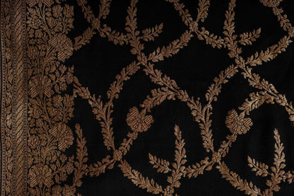 Wine Crepe Silk Handwoven Banarasee Saree