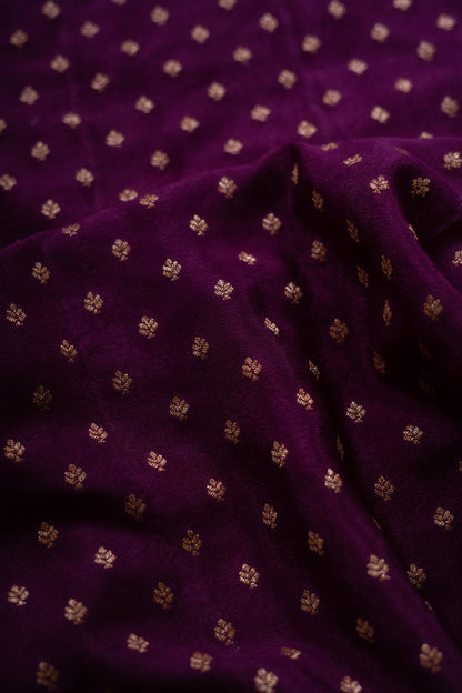Wine Crepe Silk Banarasi Saree