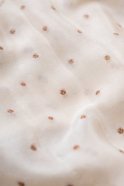 Off White Crepe Silk Banarasi Saree