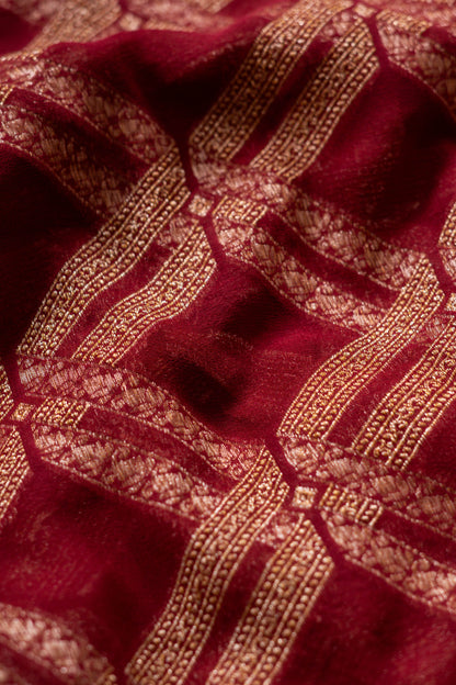 Brown Khaddi Georgette Banarasi Saree