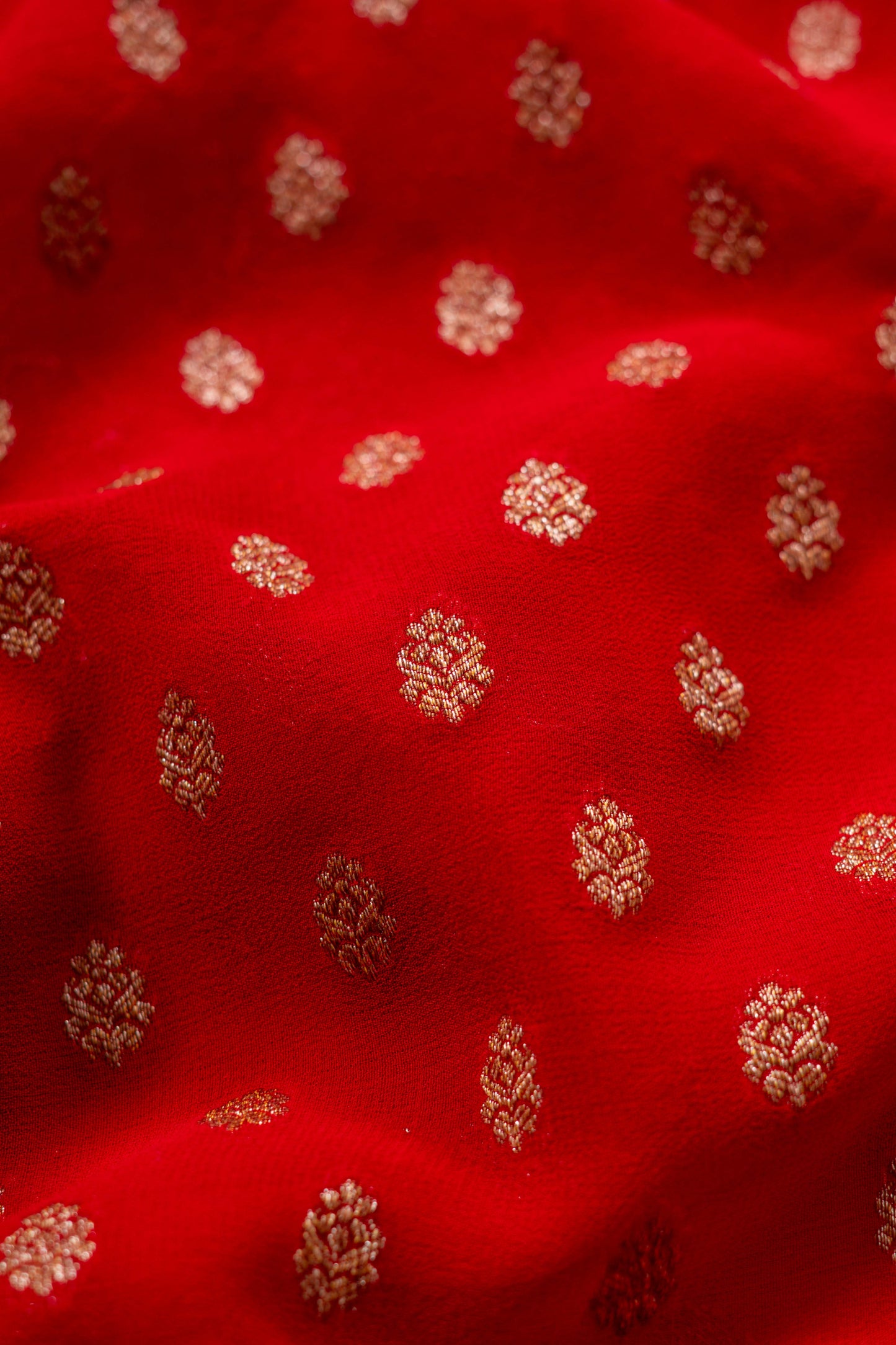 Red Khaddi Georgette Handwoven Banarasee Saree