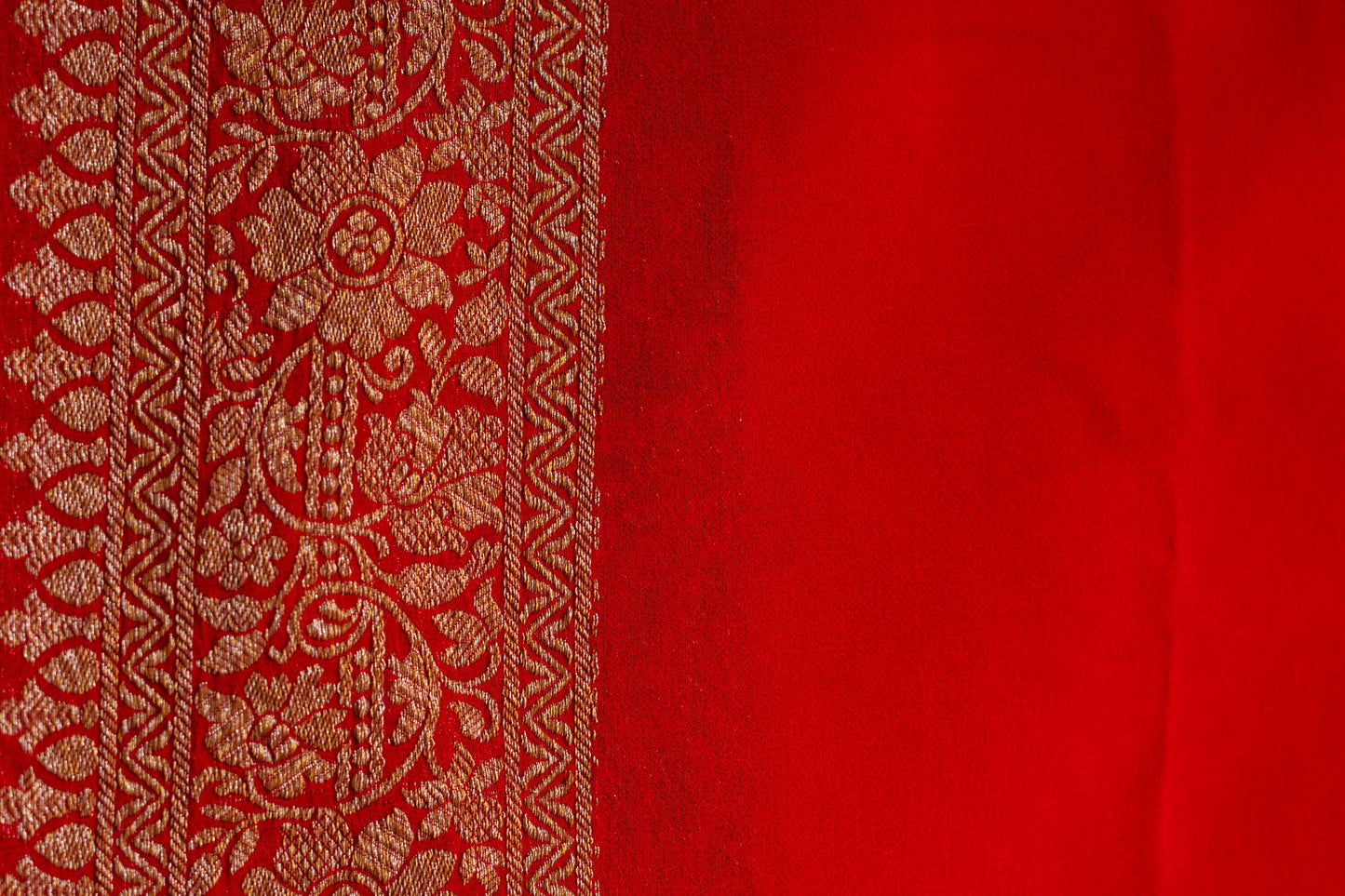 Red Khaddi Georgette Handwoven Banarasee Saree