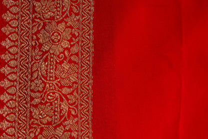 Red Khaddi Georgette Handwoven Banarasee Saree