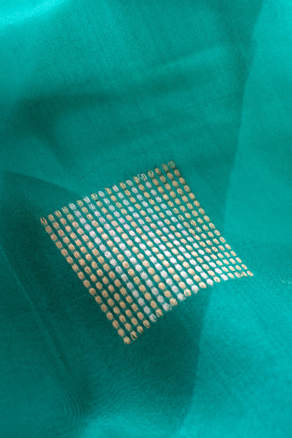 Sea Green Organza Handwoven Banaras Saree