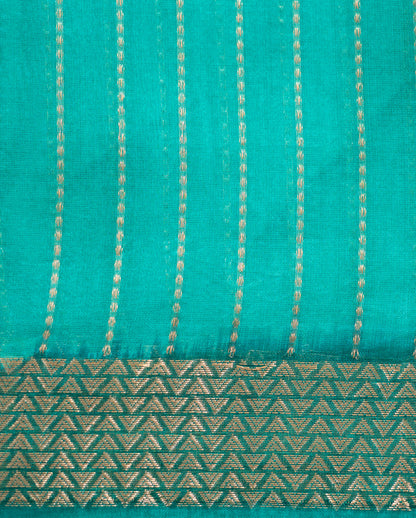 Sea Green Organza Handwoven Banaras Saree
