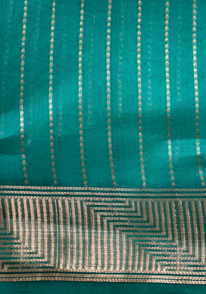 Sea Green Organza Handwoven Banaras Saree