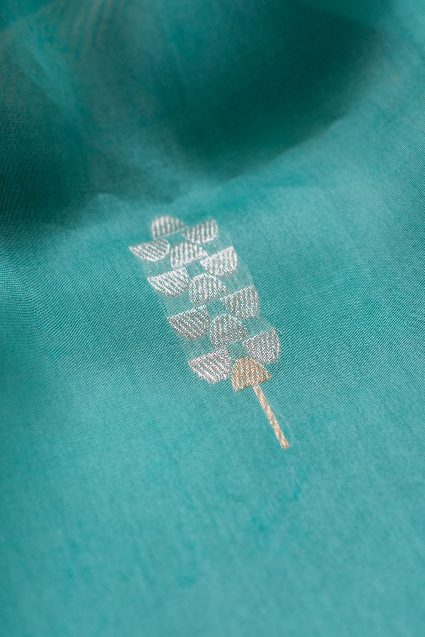 Sea Green Organza Handwoven Banaras Saree