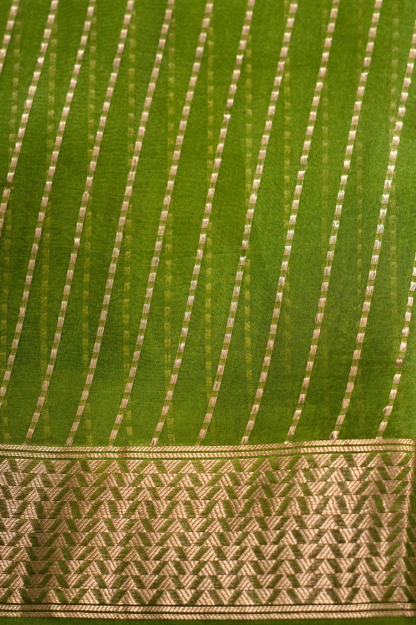 Pista Green Organza Handwoven Banaras Saree