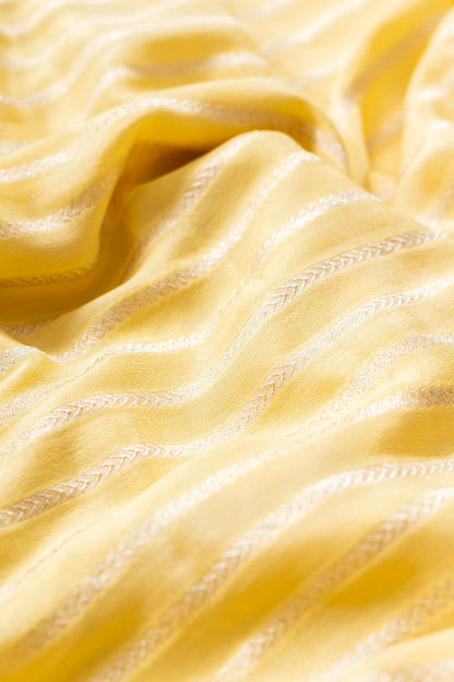 Pastel Gold Crepe Silk Handwoven Banarasee Saree