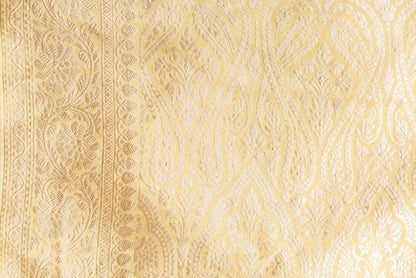 Pastel Gold Crepe Silk Handwoven Banarasee Saree