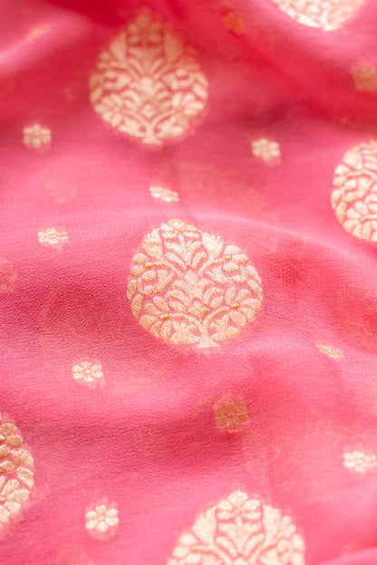 Pink Khaddi Georgette Banarasi Saree