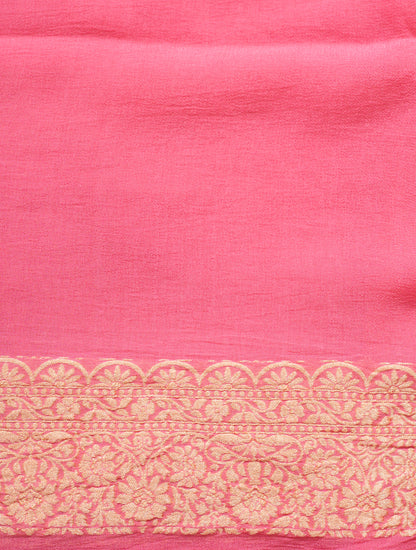 Pink Khaddi Georgette Banarasi Saree