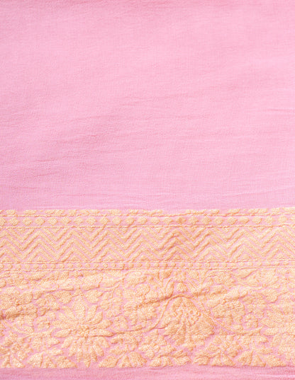 Pink Khaddi Georgette Banarasi Saree