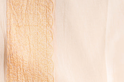 White Khaddi Georgette Handwoven Banaras Saree