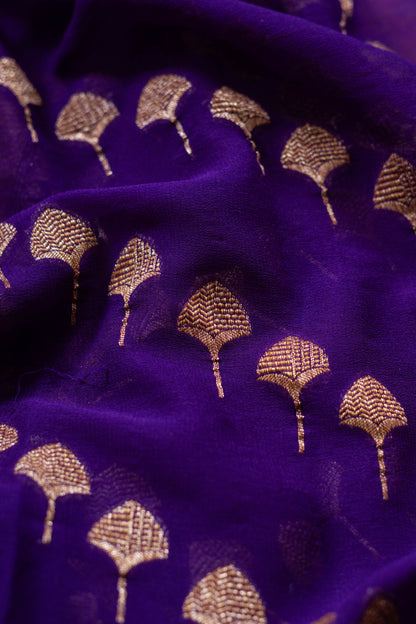 Purple Khaddi Georgette Banarasi Saree