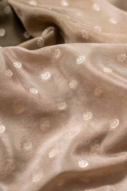 Dusky Chiku Crepe Silk Banarasee Saree