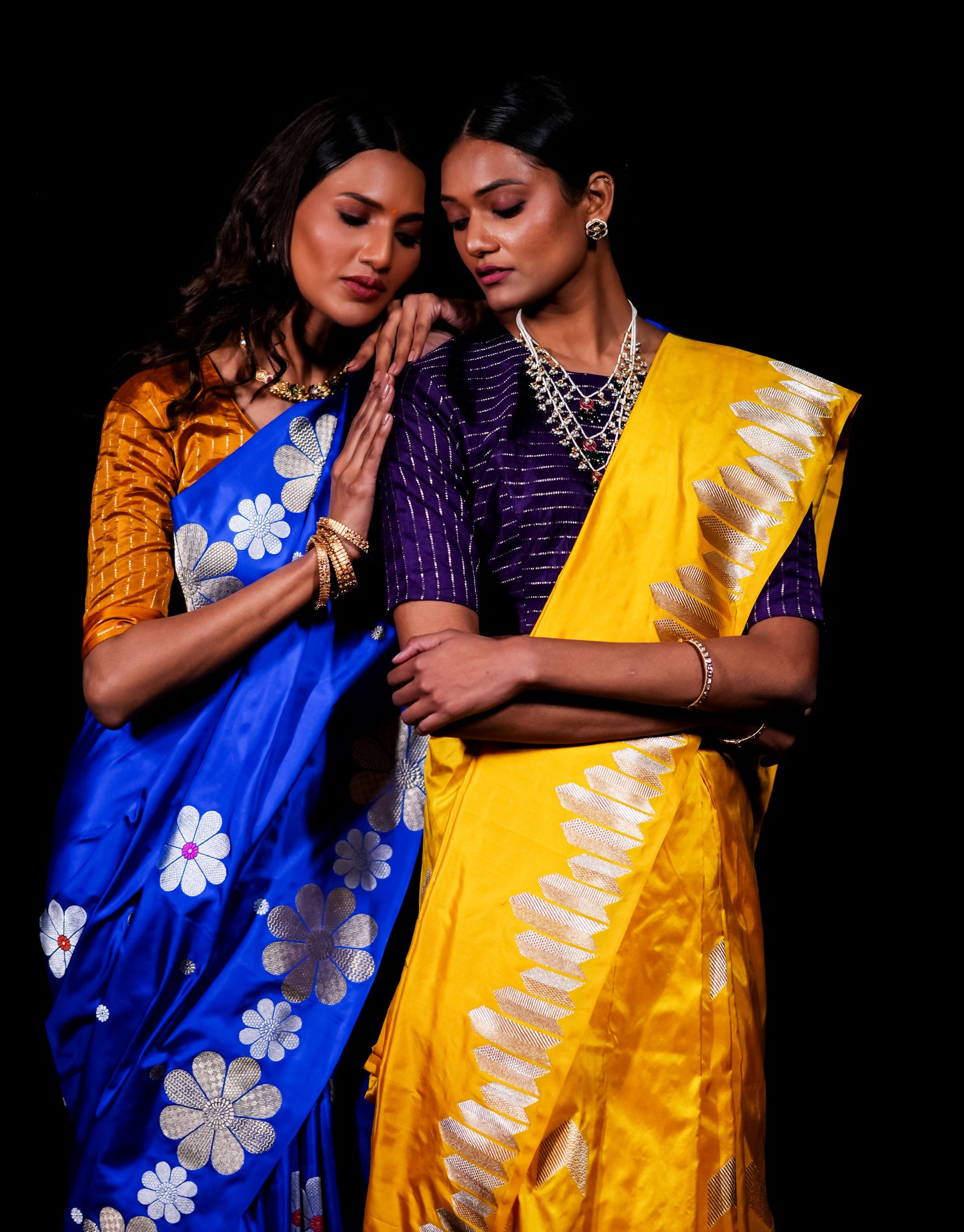 Yellow Pure Katan Silk Saree