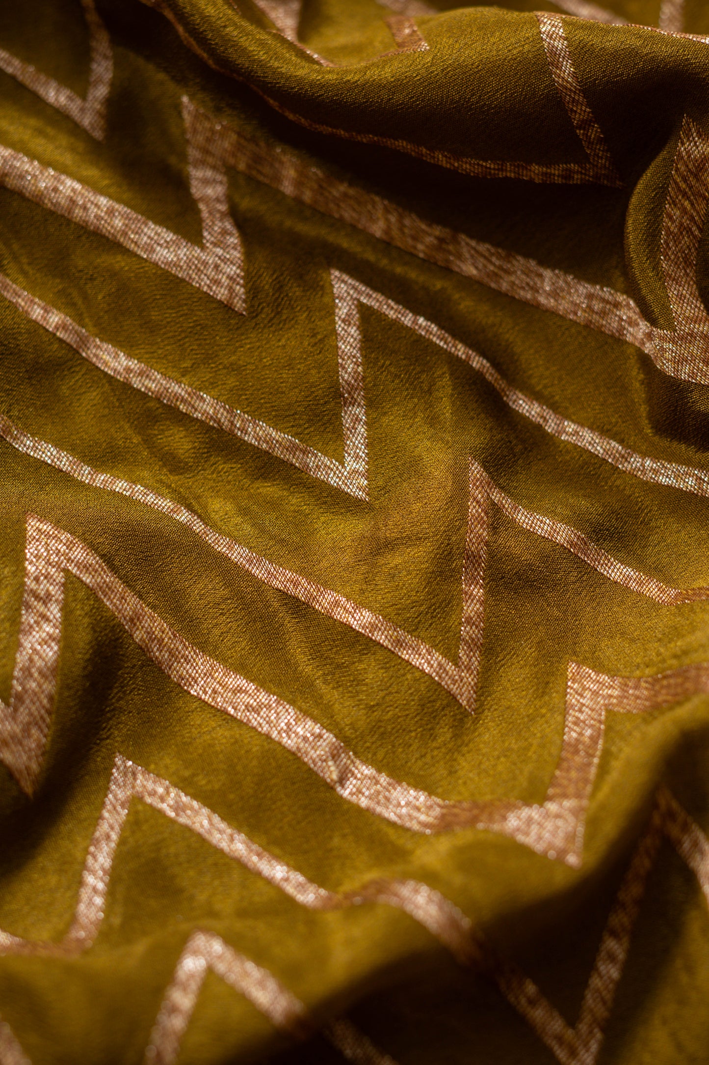 Dhani Green Crepe Silk Banarasee Saree