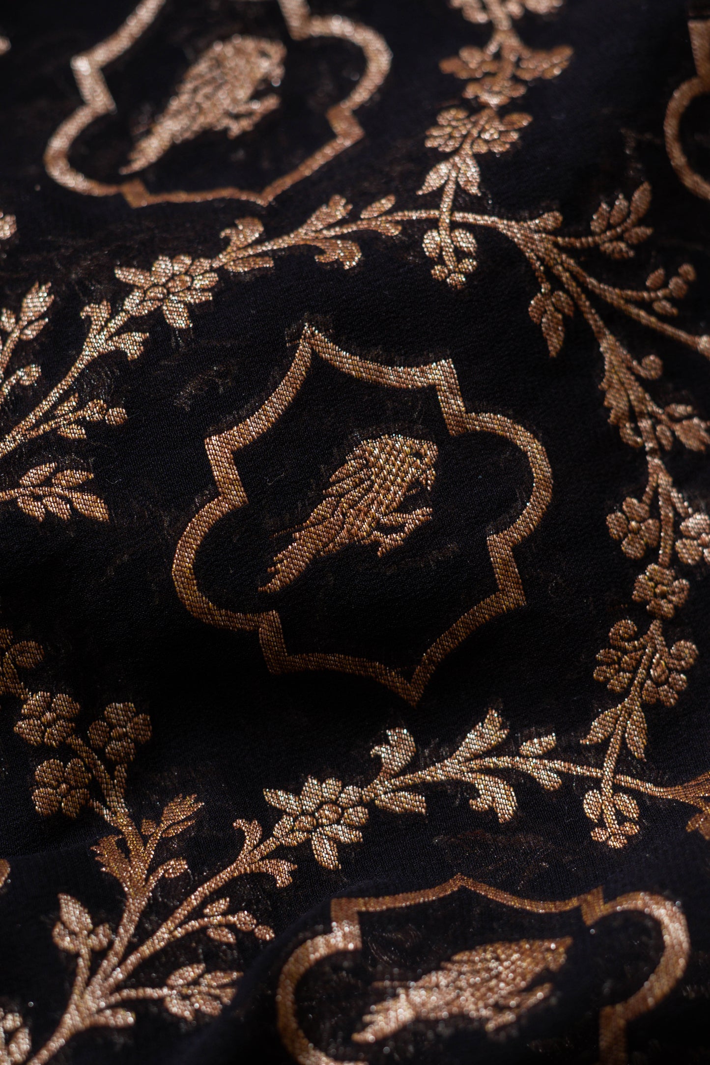 Black Khaddi Georgette Banarasi Saree